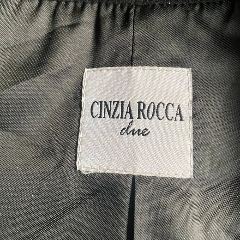 Cinzia Rocca Women’s Black Wool Angora Collared Walking Dress Coat Size 16 US - Picture 7 of 16